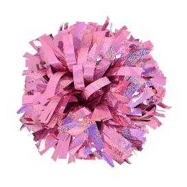Помпон шарообразный голографический G-1-2 розовый