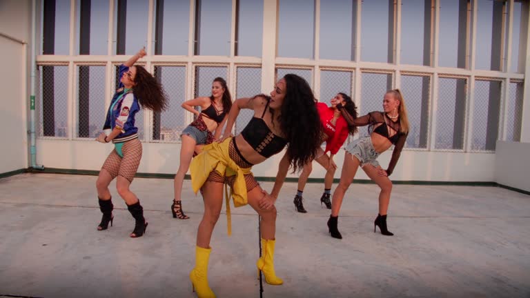 women, dancing, crew, girl band, beautiful